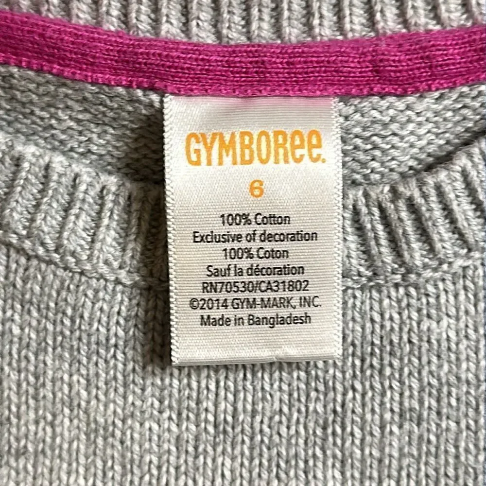 Gymboree Dress size 6 knit sweater dress cotton owls shirt sleeve dress Gray